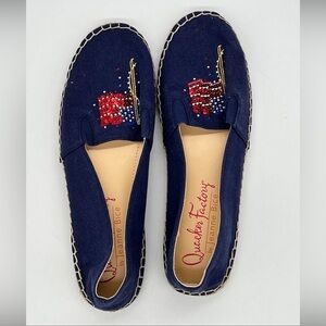 Quacker Factory Sequin Flag Embroidered Espadrilles